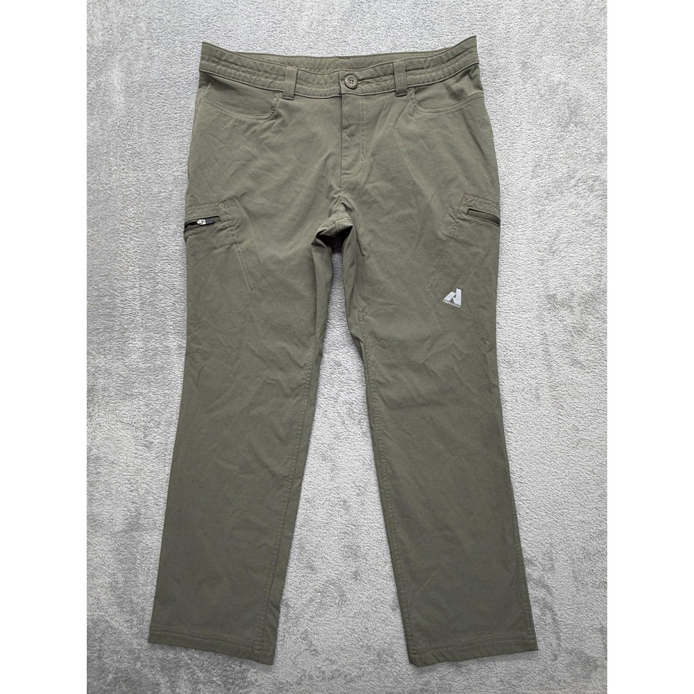 Eddie Bauer First Ascent Pants Womens Petites 12 Green Cargo Slim Stretch Travel